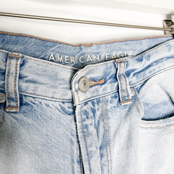 American Eagle Relaxed Mom Jeans Ripped 100% Cotton - Picture 3 of 7